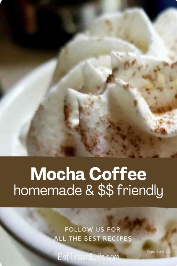 Delicious and rich chocolate coffee. Sometimes called a mocha coffee at coffee shops.