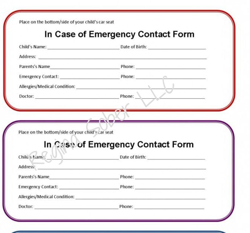 emergency contact book pdf