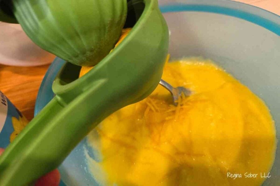 add optional lemon zest to lemon juice to the mixture