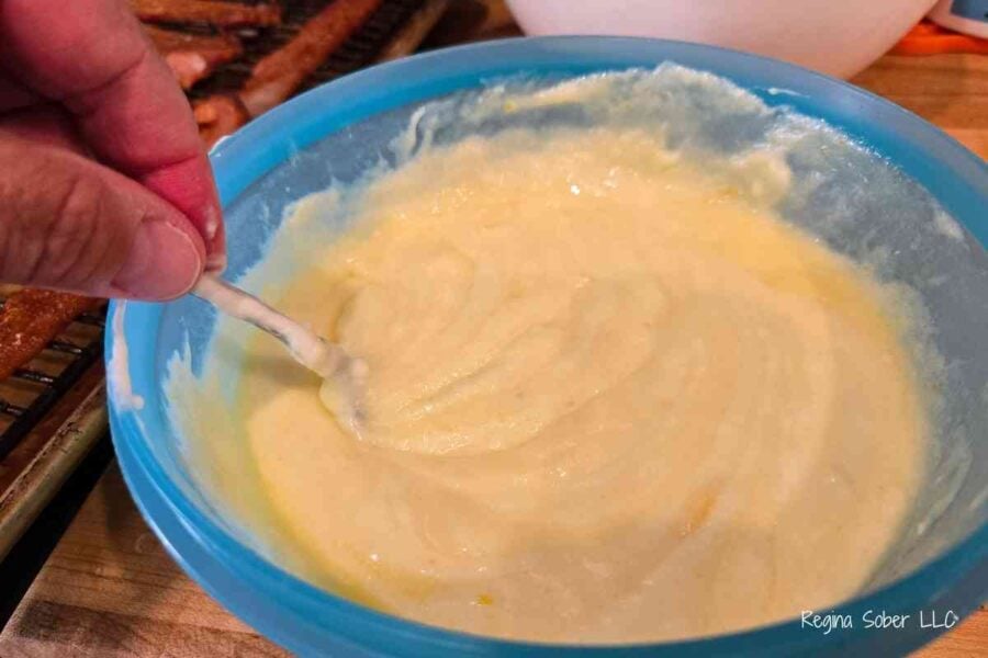 adding sour cream to add moisture into the batter