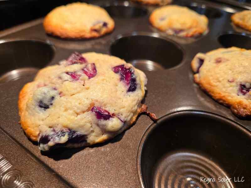 baked lemon cherry muffins