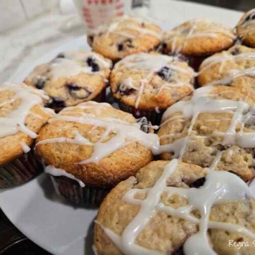 glazed cherry lemon muffins just feel like summer and all things Michigan