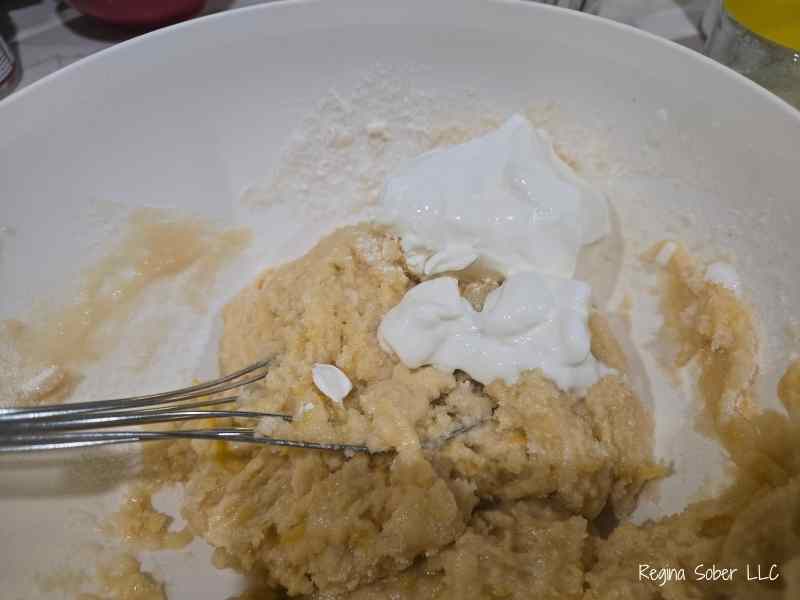sour cream added to muffins gives a softness and moisture.