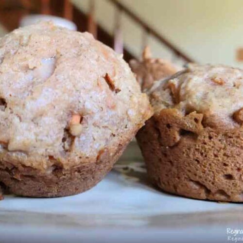 plated carrot cake muffin