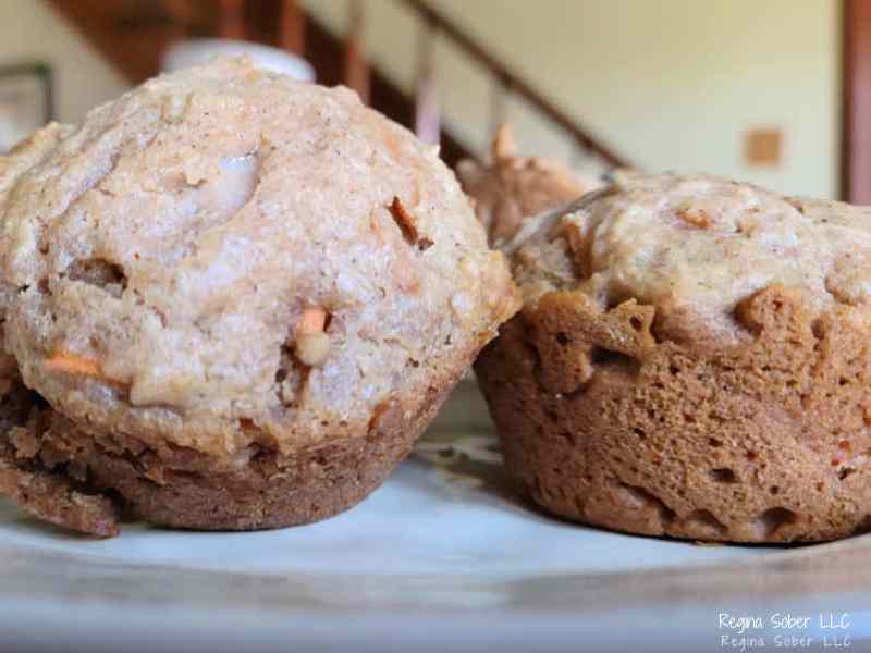 plated carrot cake muffin