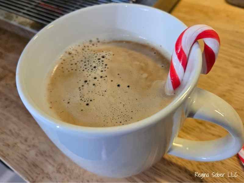 adding a simple candy cane (or two) to your coffee, transforms it into minty deliciousness