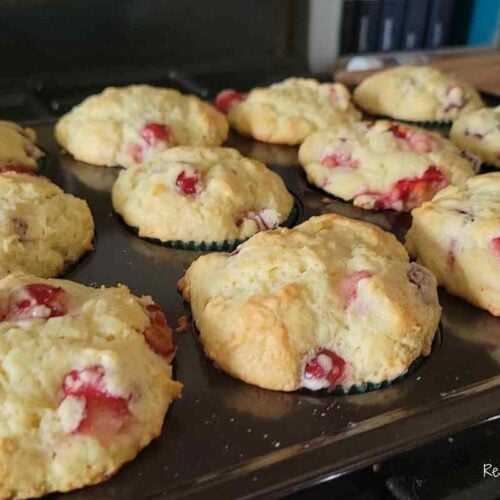 Soft and fluffy sour cherry muffins made with fresh Michigan tart cherries.
