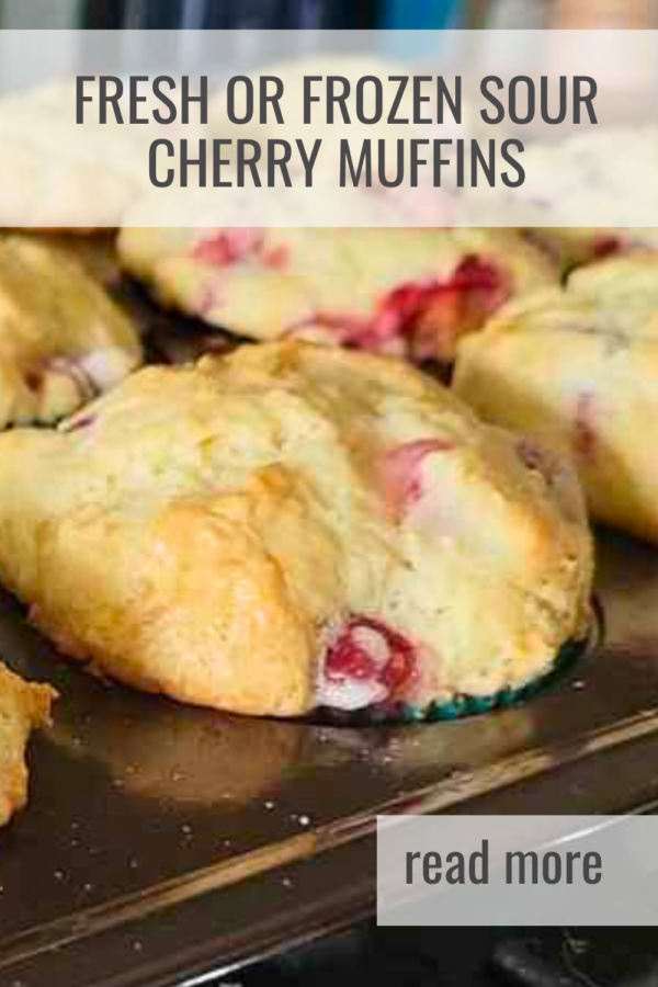 Soft, tall, bakery‑style sour cherry muffins made with fresh or frozen tart cherries. Perfect for summer baking or using your Michigan cherries year‑round.