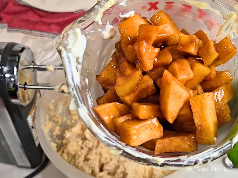 cooked apples with cinnamon and brown sugar