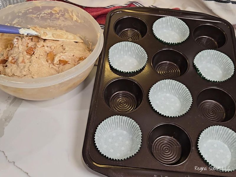 muffin tin with cupcake liners