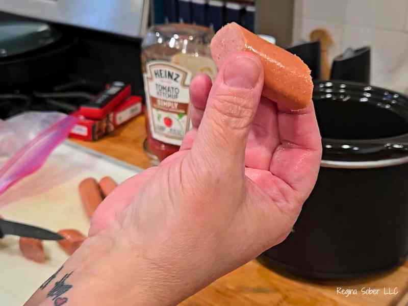 cut hot dogs