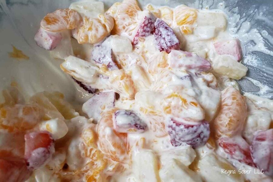 stir the fruit well to get everything evenly coated