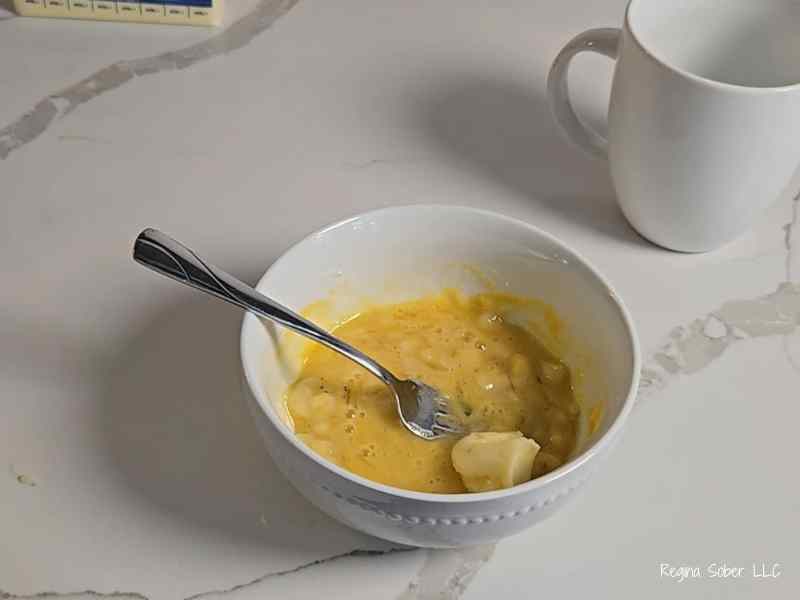 mixed batter with butter