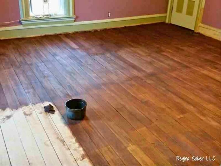 staining refinished wood floor