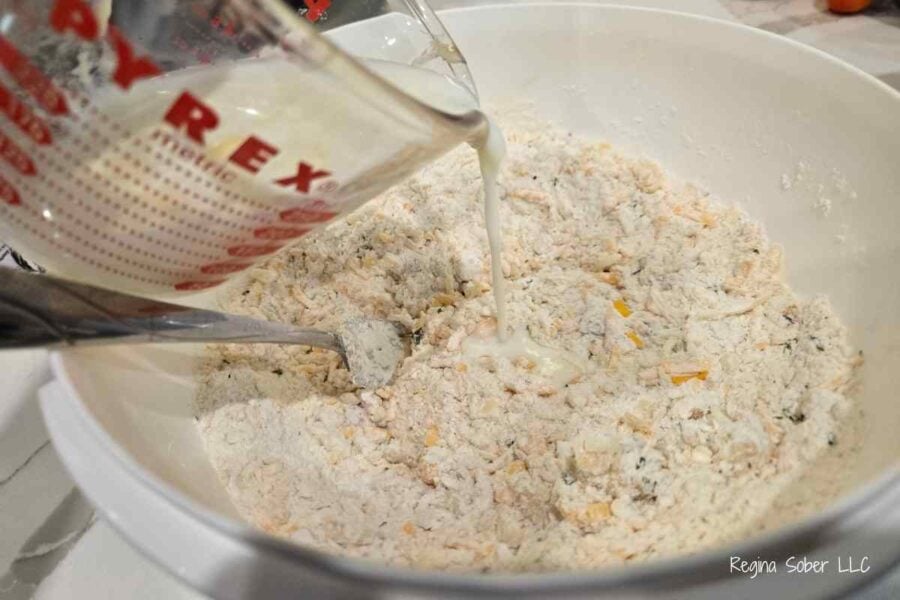 add the milk into the dry ingredients