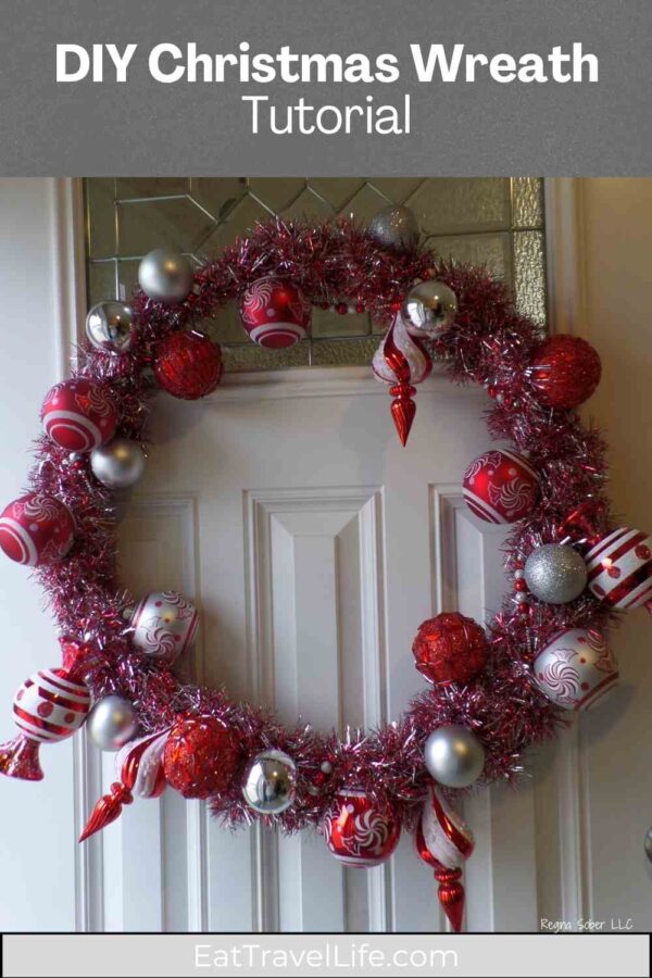 Learn how to make a stunning DIY Christmas wreath with ornaments, tinsel, and garland. Perfect holiday craft for your front door.