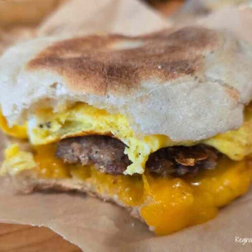 homemade breakfast sandwich with sausage