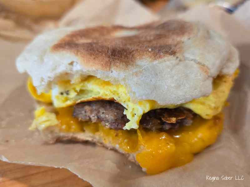 homemade breakfast sandwich with sausage