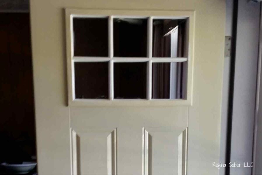 metal door before painting