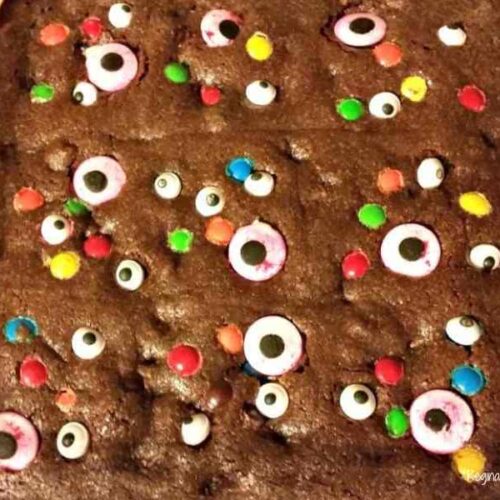 brownies with eyes and candy