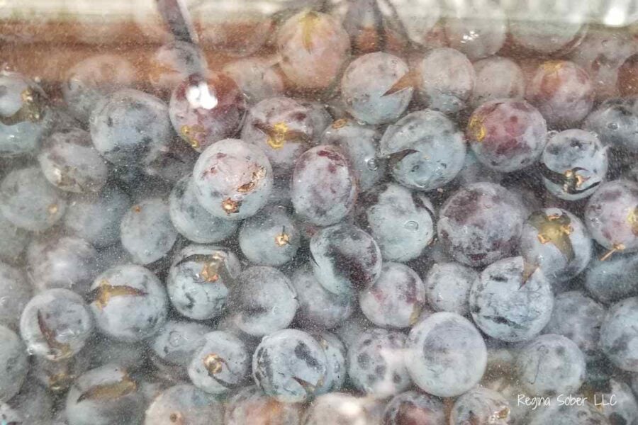 submerged fruit being washed