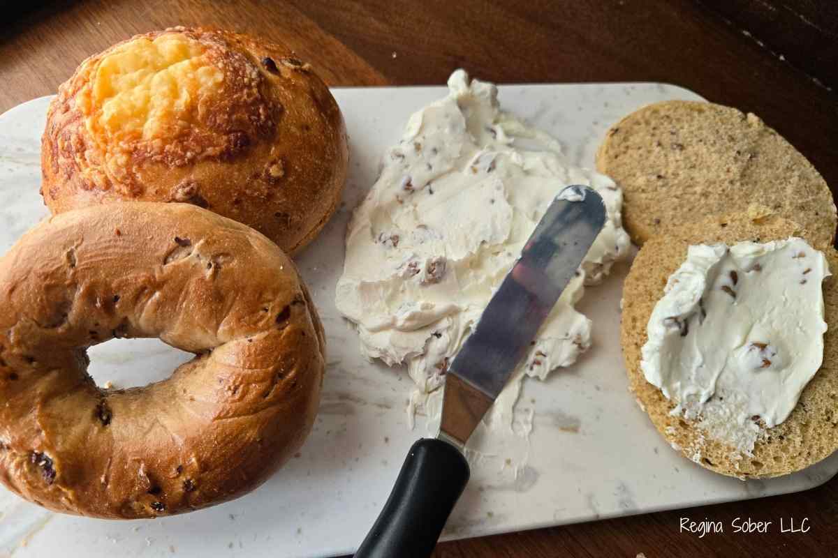 charcuterie board with honey walnut cream cheese