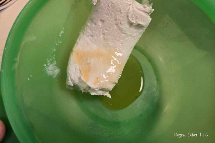 cream cheese with added chopped walnuts and honey