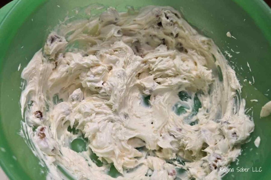 cream cheesed whipped with walnuts in the cream cheese