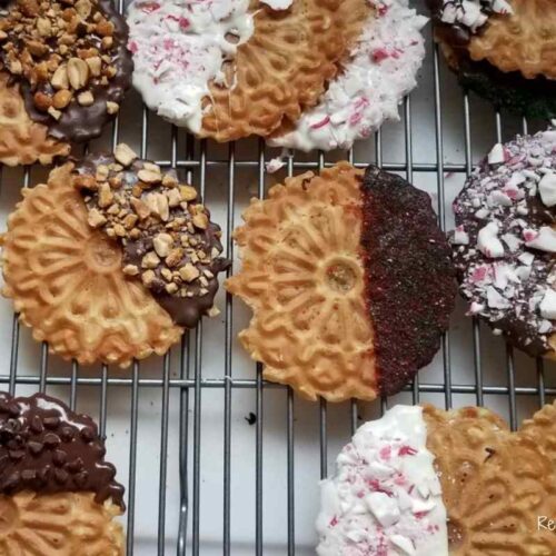 baking rack with decorate cookies