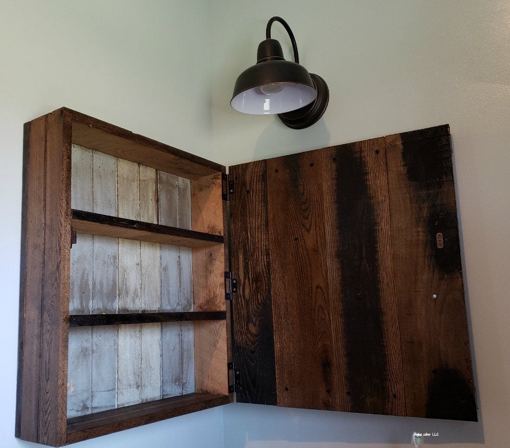 Converted metal medicine cabinet into open shelves I was