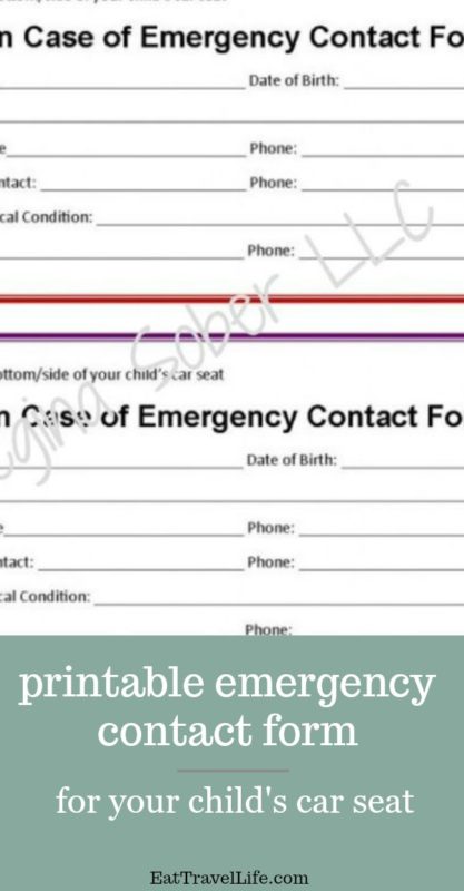 printable emergency contact form for car seat eat travel life