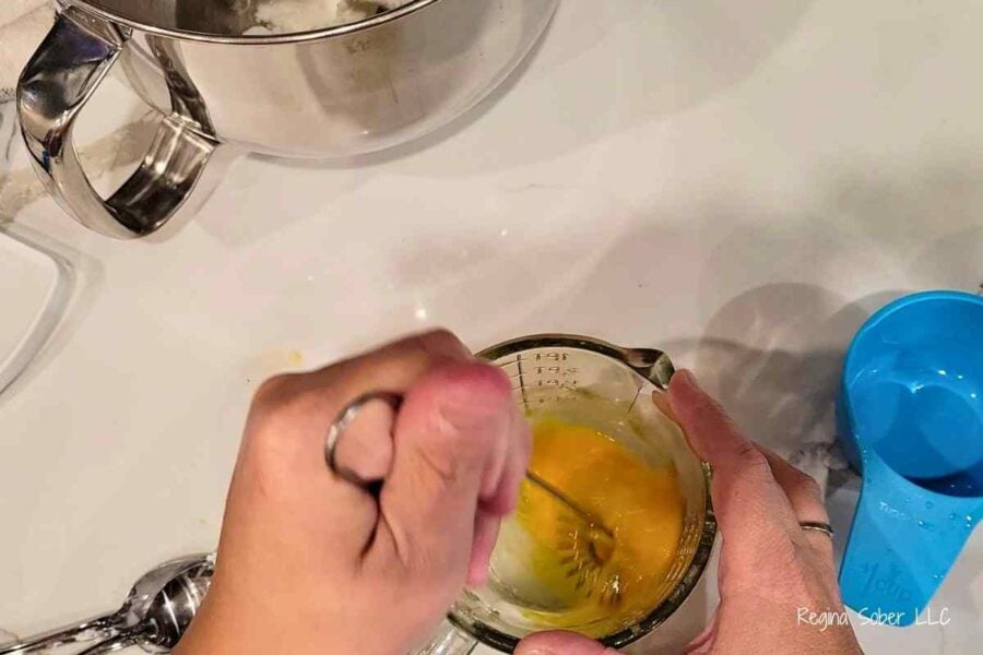 beat the egg before putting it in the bowl for better mixing