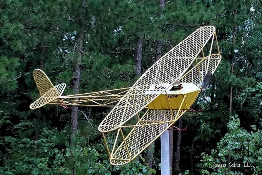 scrap metal yellow airplane