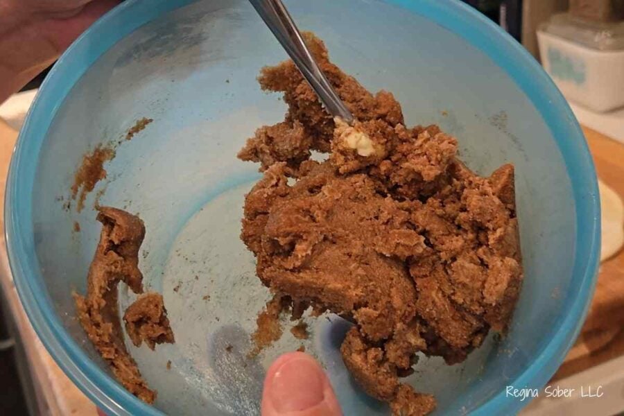 mixing the brown sugar, butter and cinnamon until completely blended