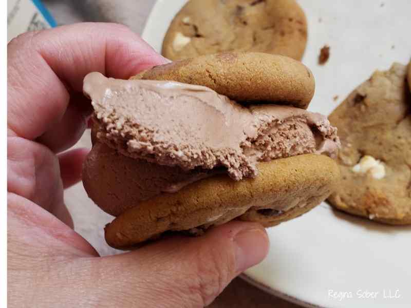 smooth out any ice cream that comes out between the cookies for a smooth edge