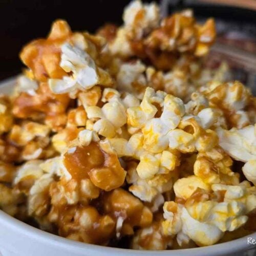 single serve bowl of caramel corn