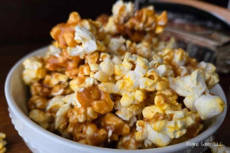 single serve bowl of caramel corn