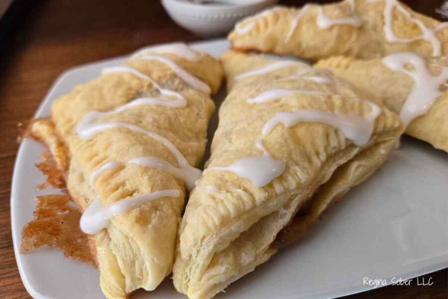 baked apple turners on a plate