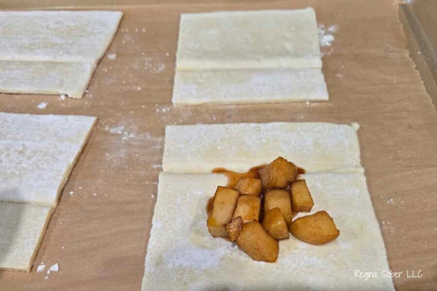 a tablespoon amount on the pastry is all you need.