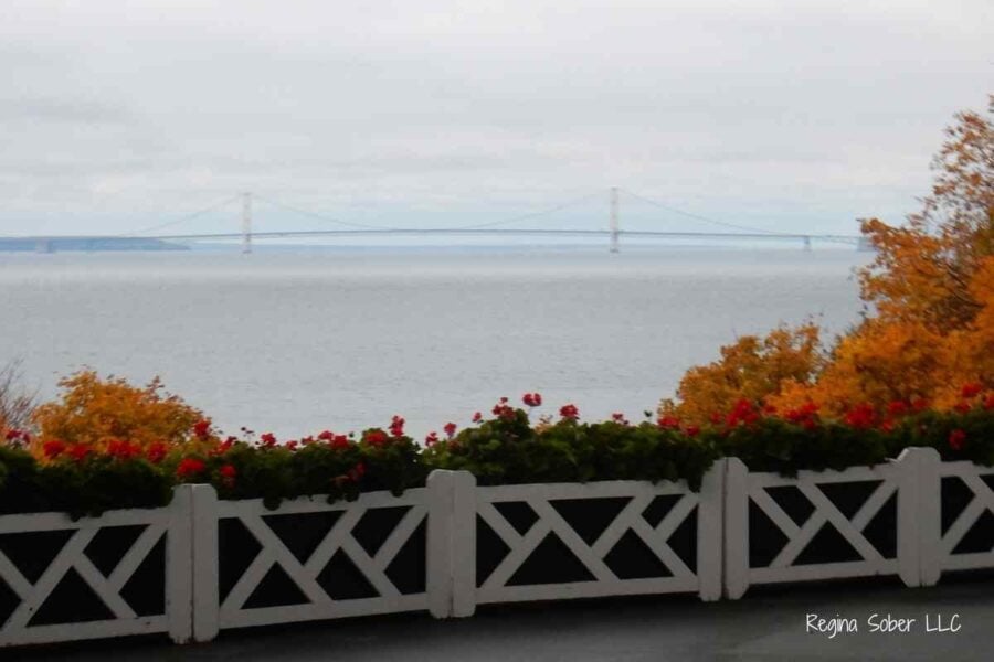 Mackinaw Bridge from the Grand Hotel porch
