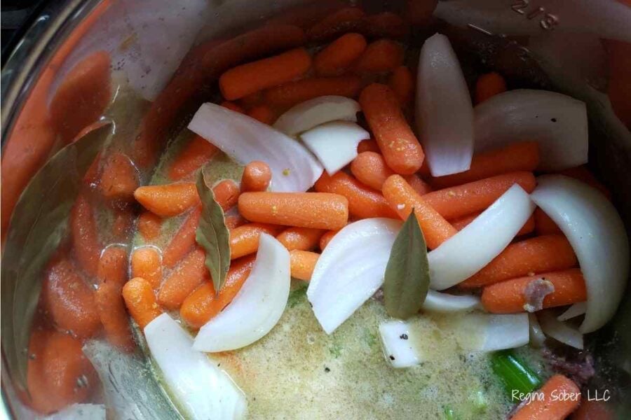 German style stewed meat carrots and onions