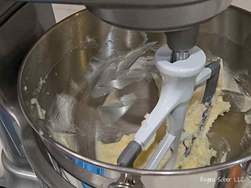 creaming butter until the butter is a light color