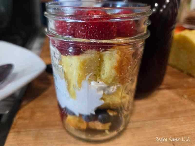topping off with fresh strawberries makes this pound cake perfect