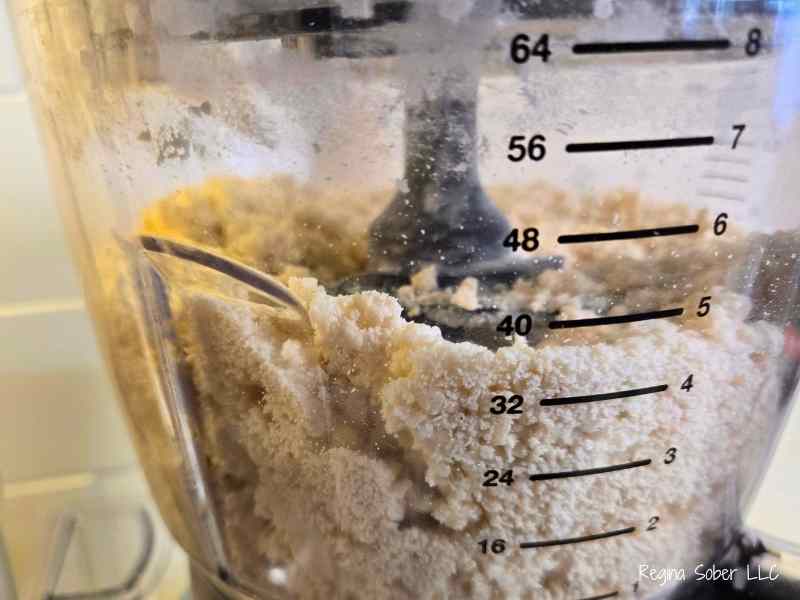mixing the flour and butter together in a blender