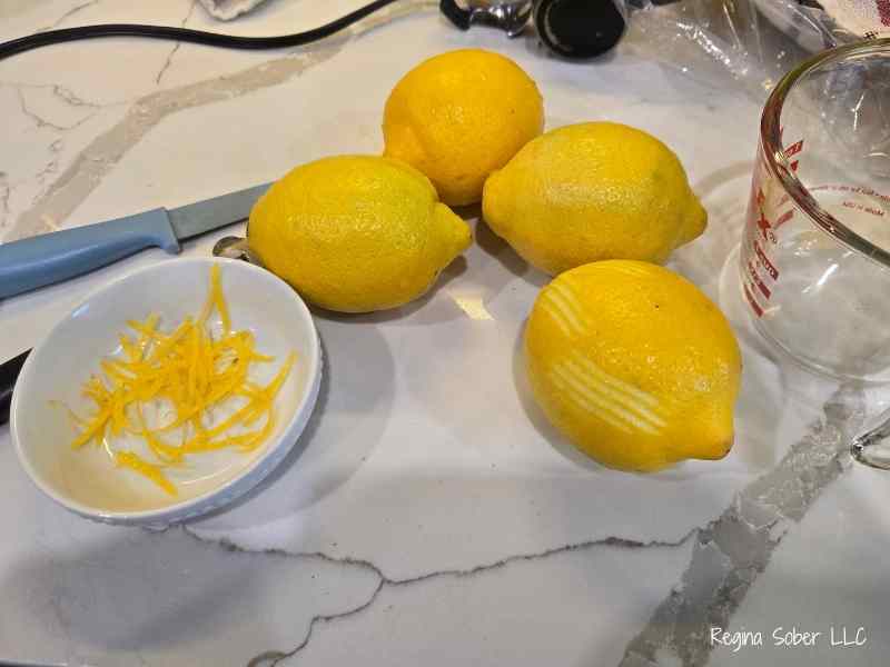 zest the lemons first and freeze for other baking recipes