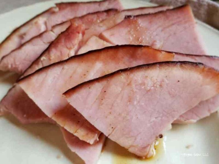 orange glazed ham slices