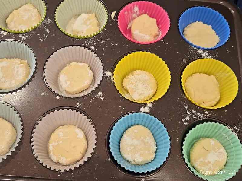 cupcake liners filled with dough