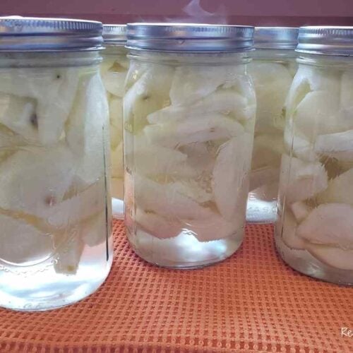 quart jar of canned pears