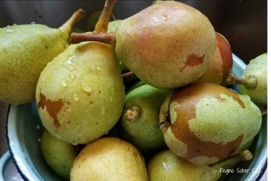 washed pears