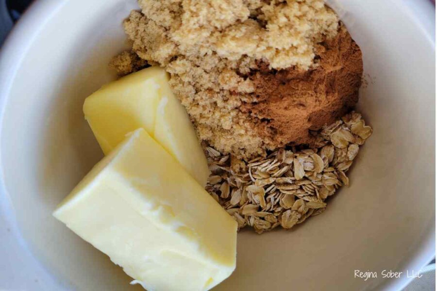cinnamon, sugar, oatmeal, butter and flour